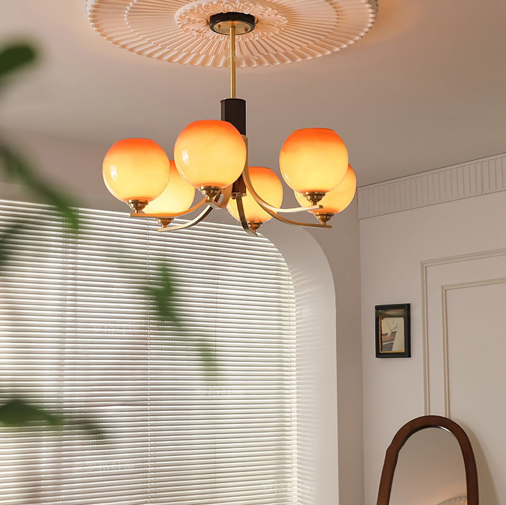 Vintage Caramel Globe Pendant light Chandelier