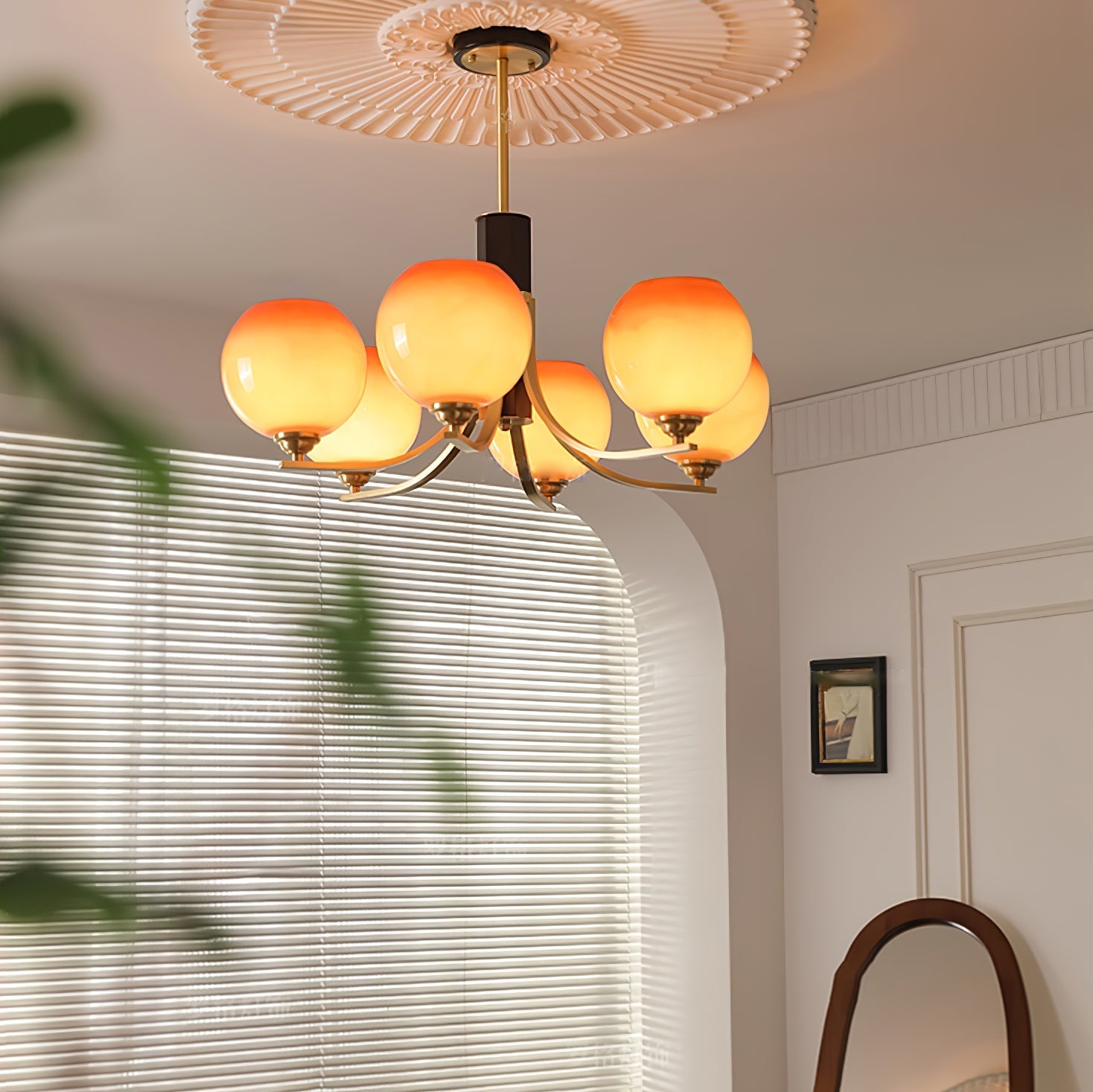 Vintage Caramel Globe Pendant light Chandelier