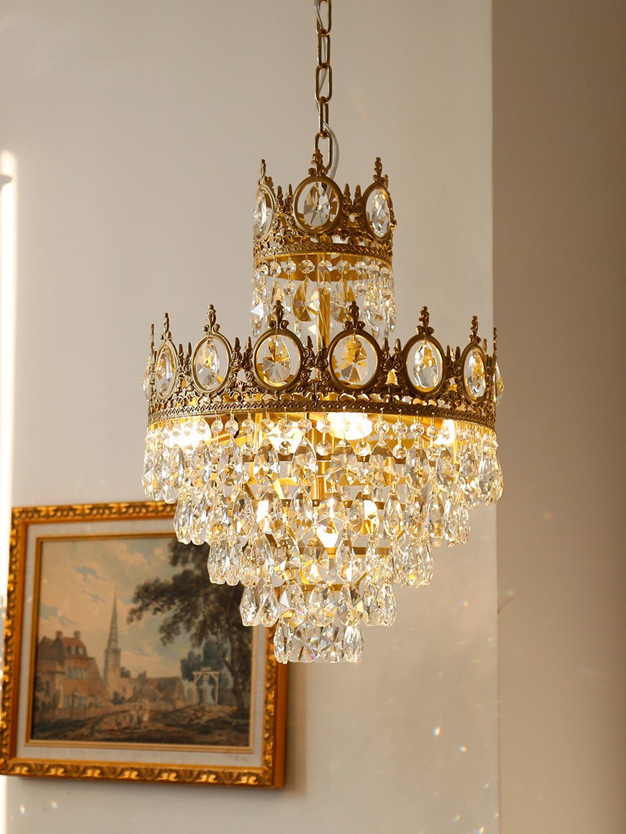 Vintage Crystal Crown Chandelier