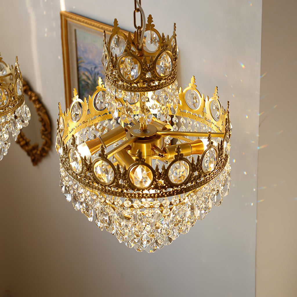 Vintage Crystal Crown Chandelier