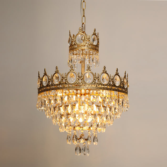 Vintage Crystal Crown Chandelier