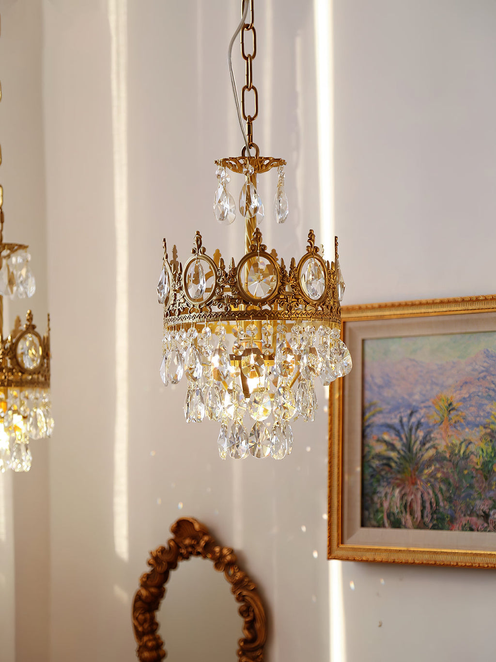 Vintage Crystal Crown Chandelier