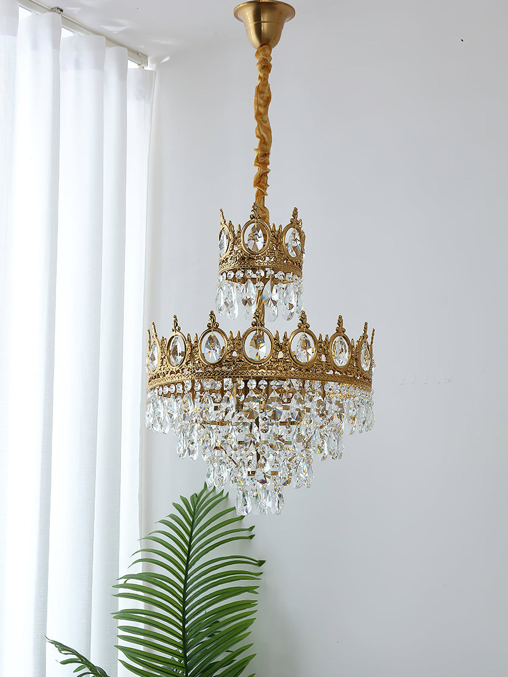 Vintage Crystal Crown Chandelier