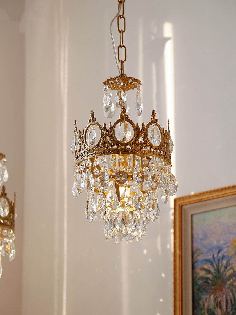 Vintage Crystal Crown Chandelier