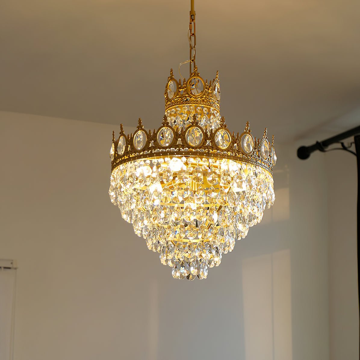 Vintage Crystal Crown Chandelier