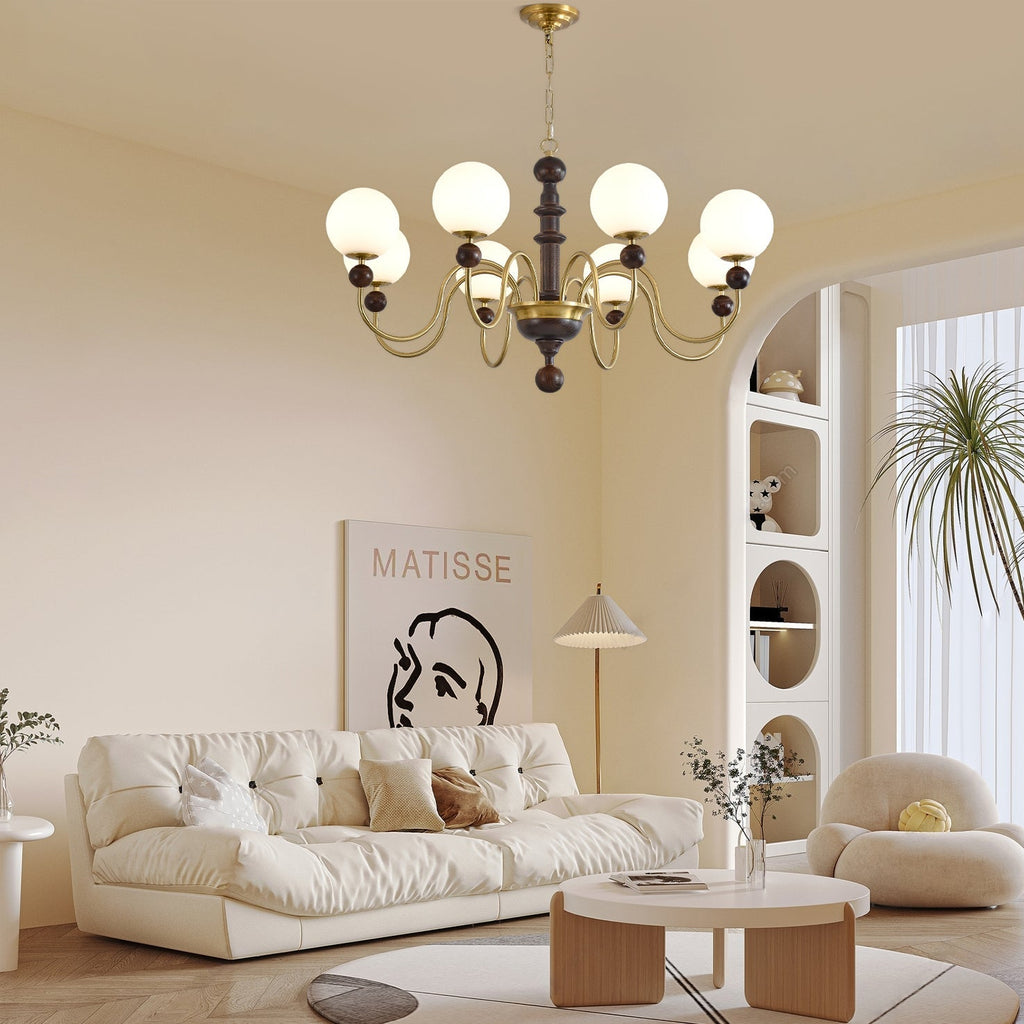 Vintage Curved Sphere Candelabrum Chandelier