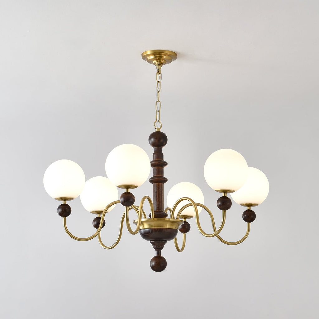 Vintage Curved Sphere Candelabrum Chandelier