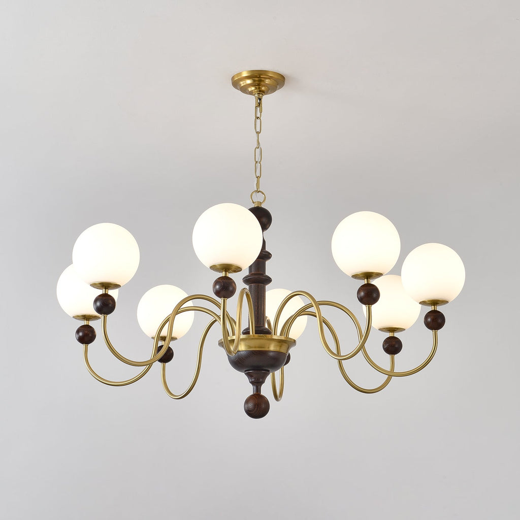 Vintage Curved Sphere Candelabrum Chandelier