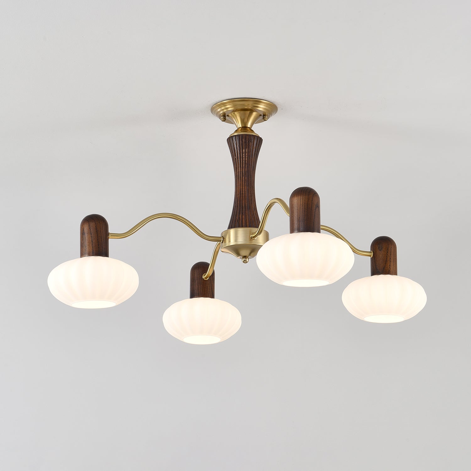 Walnut Color Embrace Gasolier Chandelier