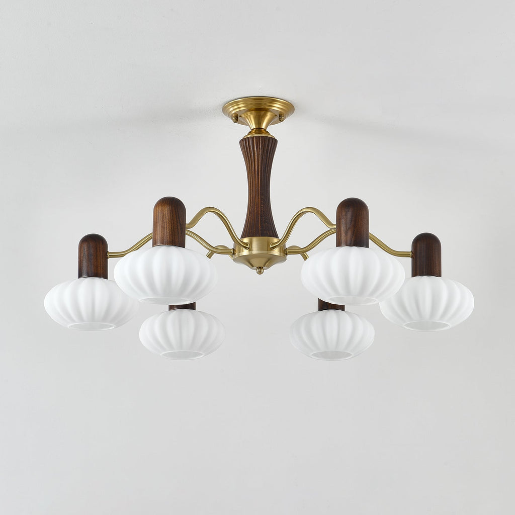 Walnut Color Embrace Gasolier Chandelier