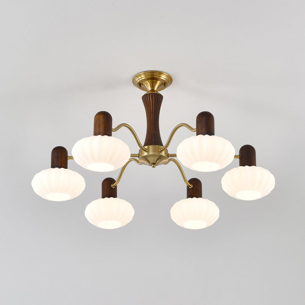 Walnut Color Embrace Gasolier Chandelier