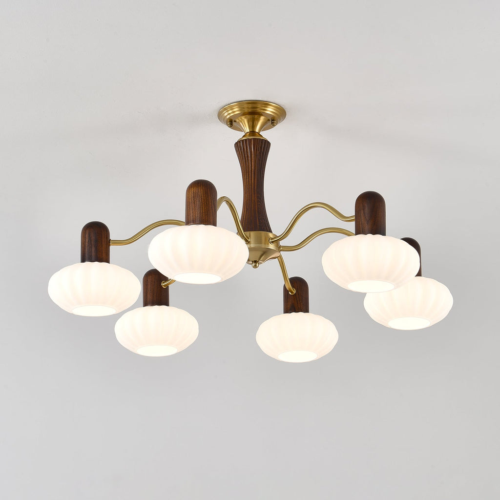 Walnut Color Embrace Gasolier Chandelier