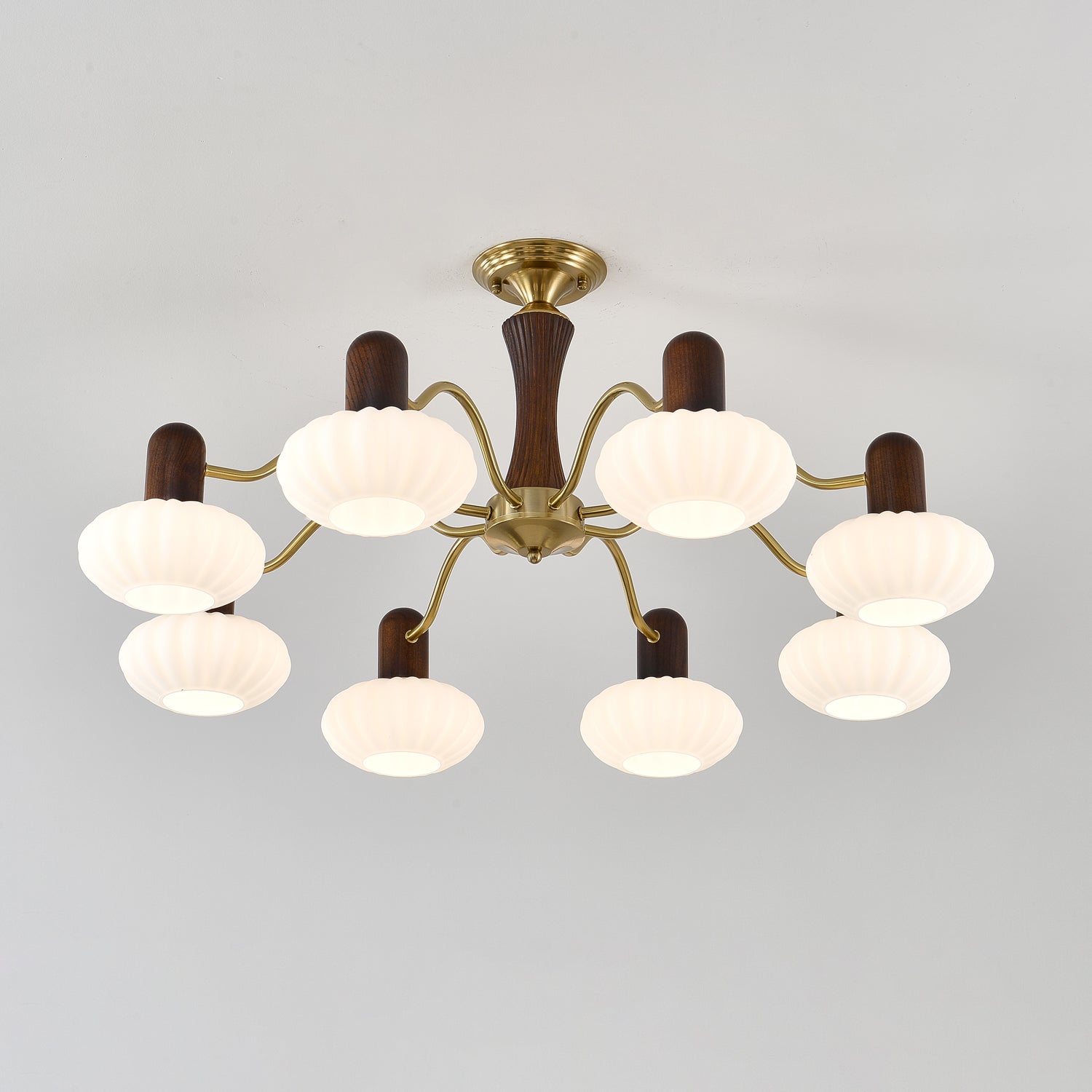 Walnut Color Embrace Gasolier Chandelier