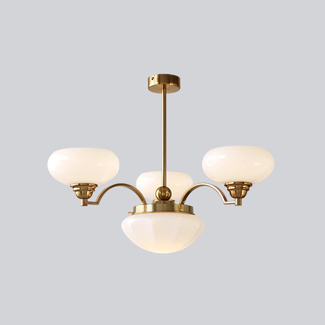 Warre Chandelier 4 heads ? 26.5″ x H 11″ / Dia 70cm x H 28cm / Copper + White / Warm Light Chandelier