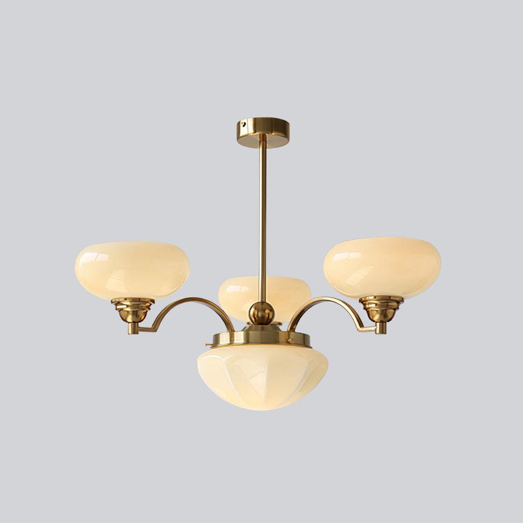 Warre Chandelier 4 heads ? 26.5″ x H 11″ / Dia 70cm x H 28cm / Copper + Beige / Warm Light Chandelier