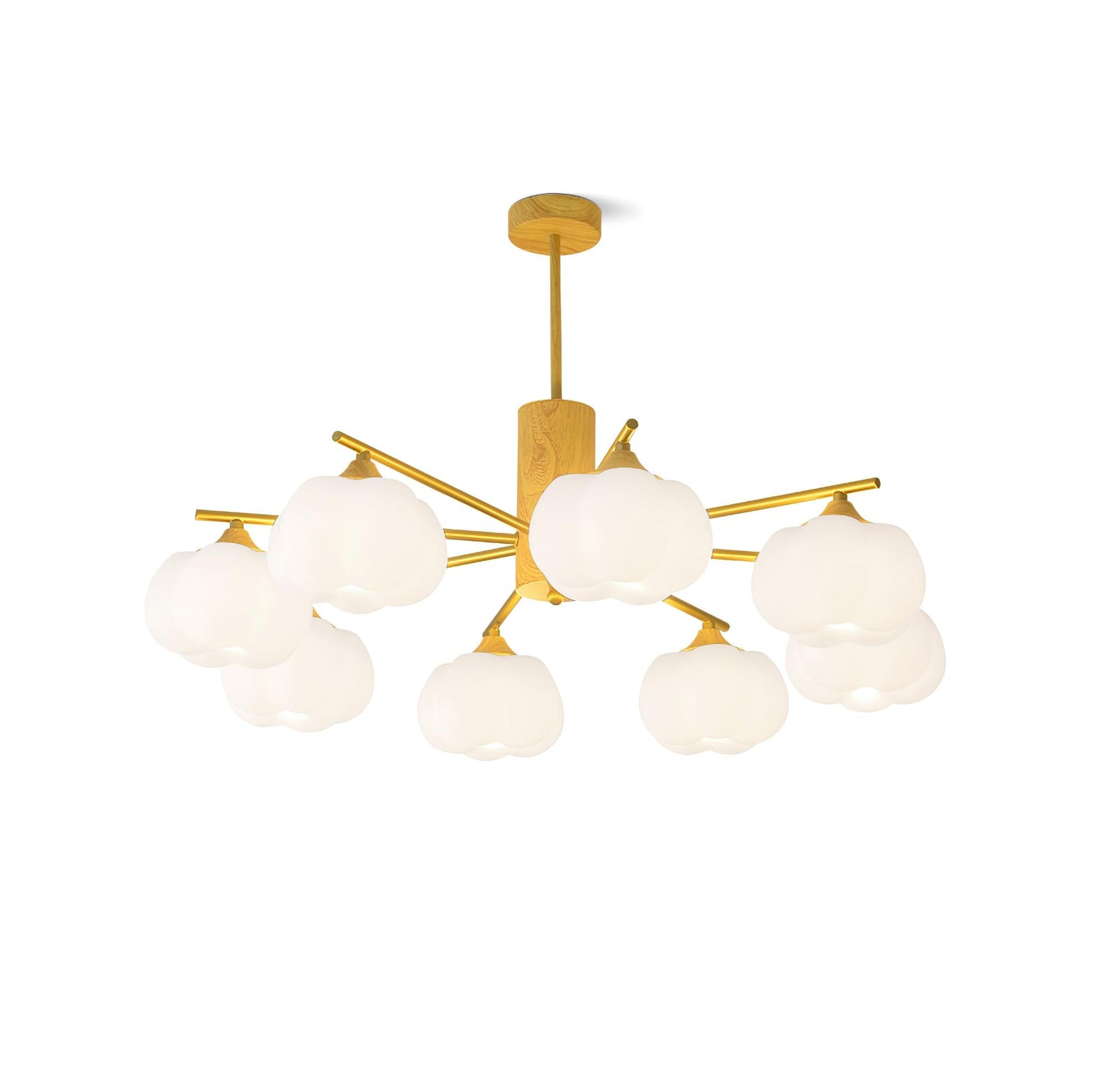 Wooden Cotton Balls Candelabrum Chandelier