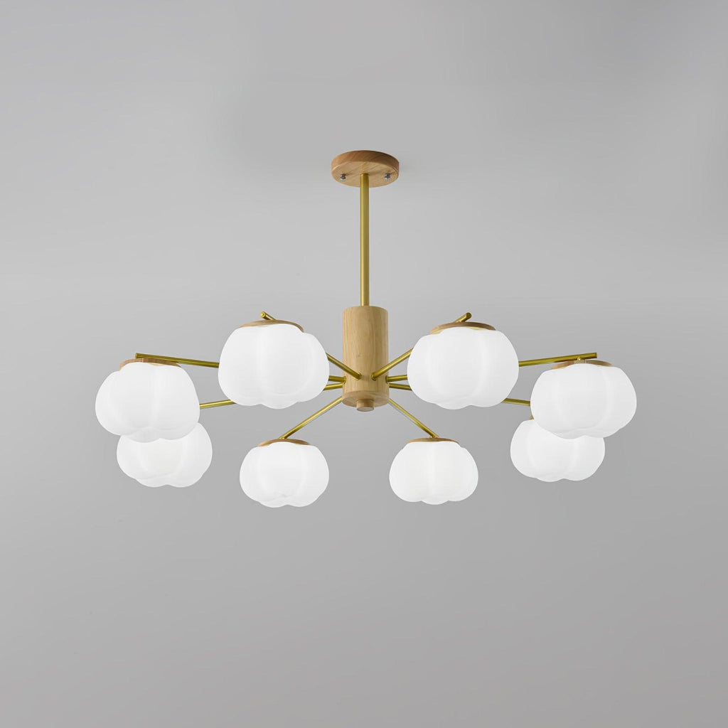 Wooden Cotton Balls Candelabrum Chandelier