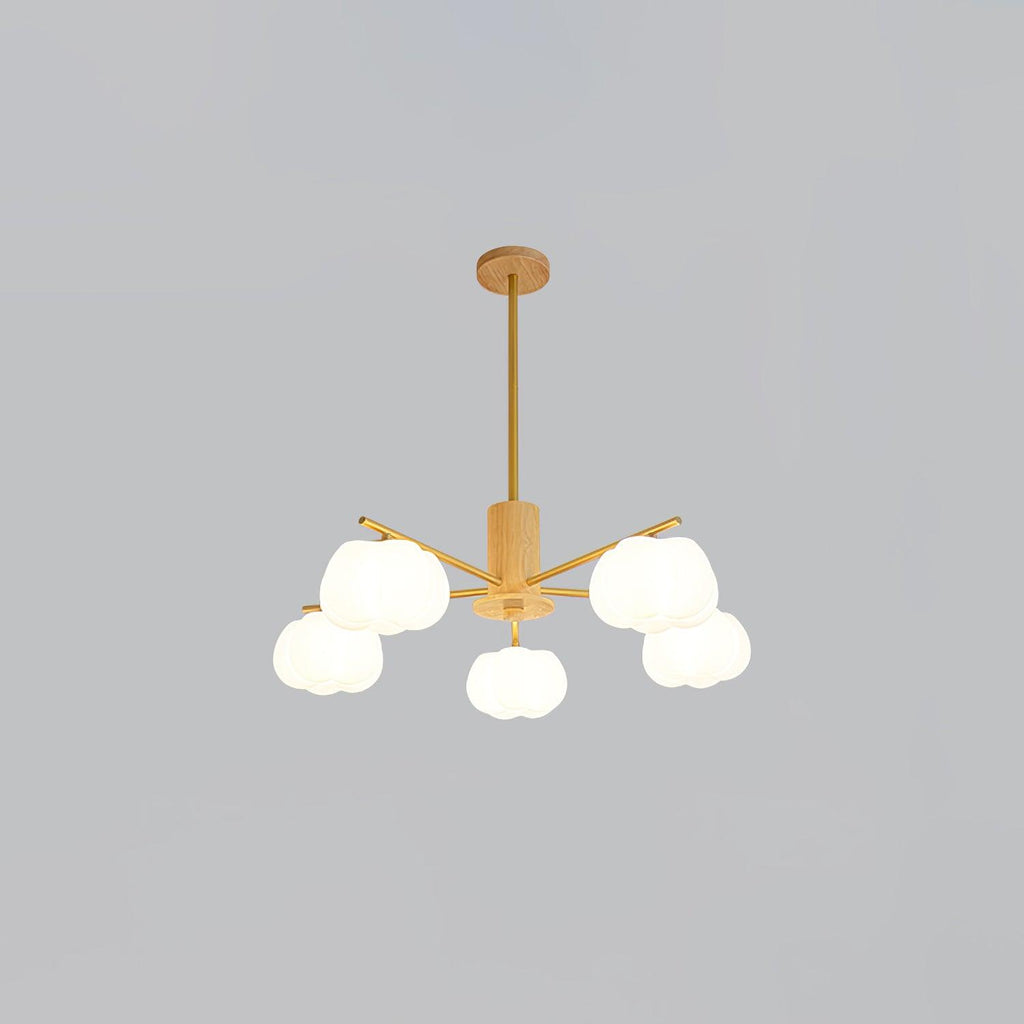 Wooden Cotton Balls Candelabrum Chandelier