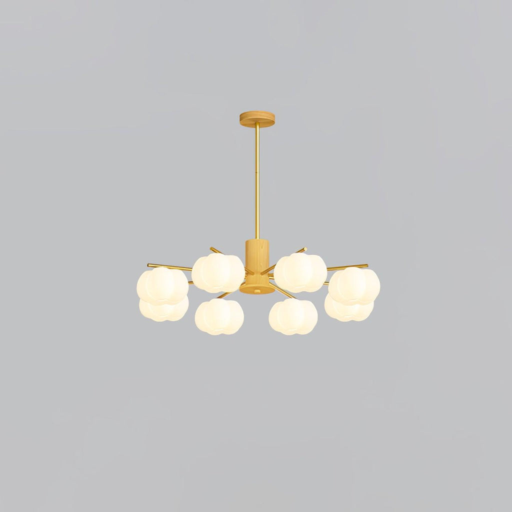 Wooden Cotton Balls Candelabrum Chandelier