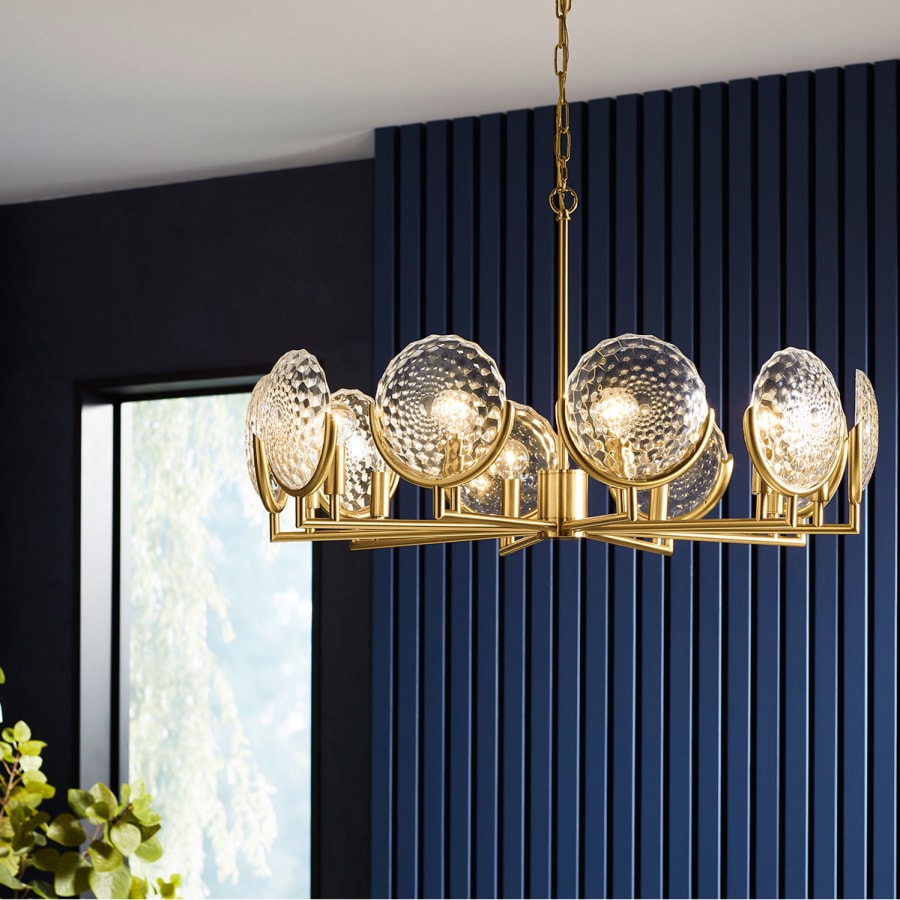 Kohler Lighting Arendela 30" Wide 10 Light Chandelier with Briolette Faceted Glass