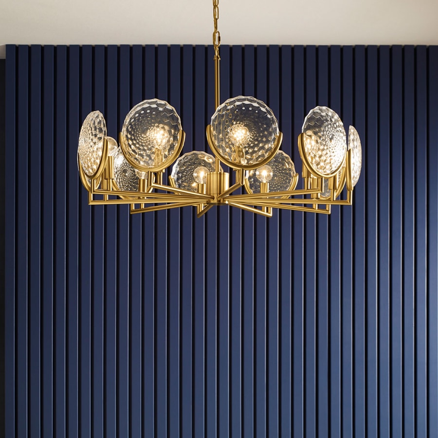Kohler Lighting Arendela 30" Wide 10 Light Chandelier with Briolette Faceted Glass