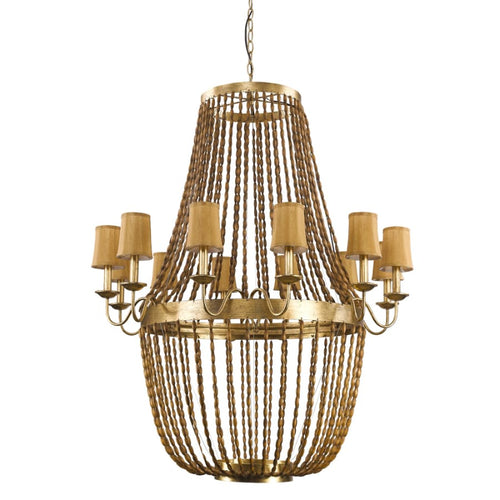 Acclaim Lighting Anastasia 12 Light 49-1/4" Wide Beaded Empire Chandelier with Fabric Shades and Beaded Chains