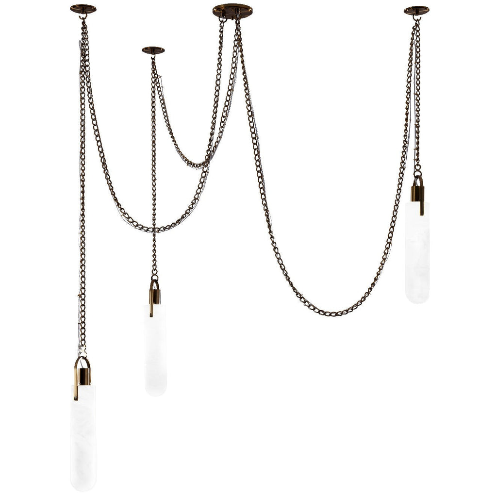 Alabaster Trio Modern Pendant Chandelier