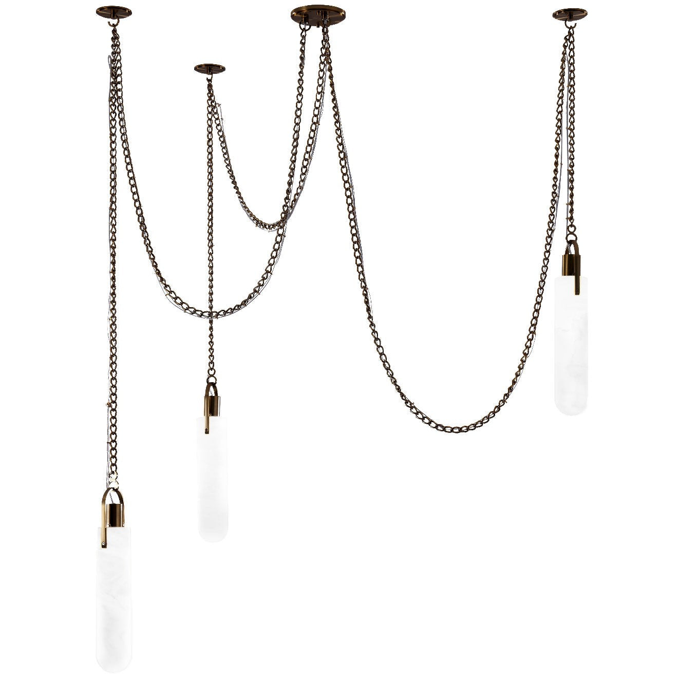 Alabaster Trio Modern Pendant Chandelier
