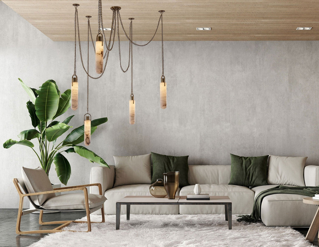 Alabaster Trio Modern Pendant Chandelier