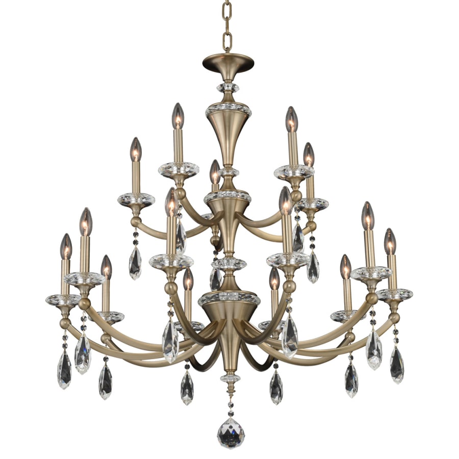 Allegri Floridia 15 Light 37" Wide Taper Candle Style Chandelier with Firenze Crystal