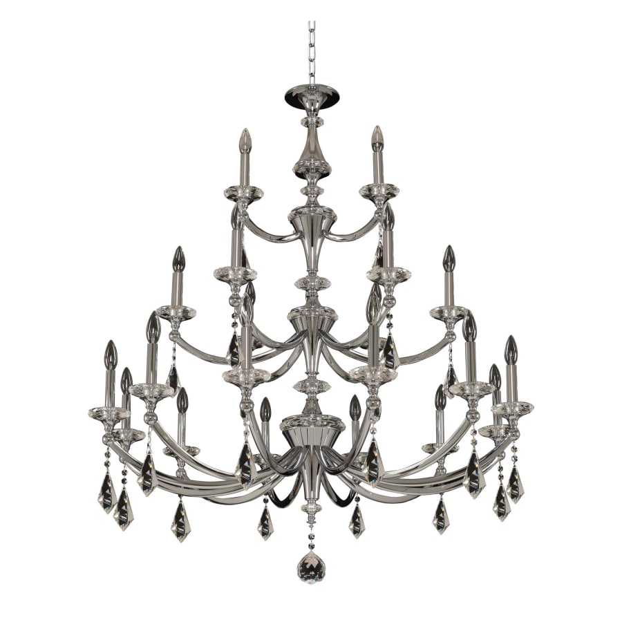 Allegri Floridia 21 Light 42" Wide Taper Candle Style Chandelier with Firenze Crystal