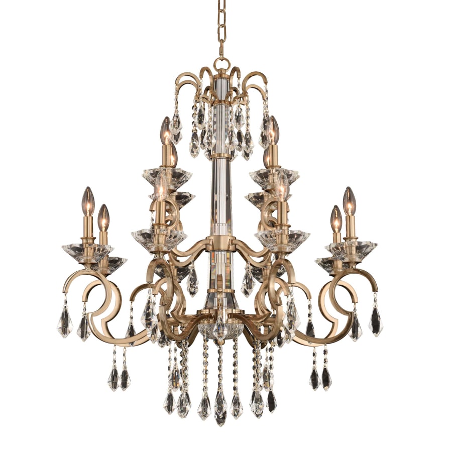 Allegri Valencia 12 Light 32" Wide Taper Candle Style Chandelier with Firenze Crystal