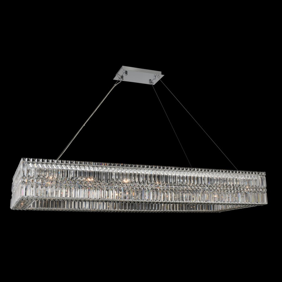 Allegri Rettangolo 60" Wide Linear Chandelier with Firenze Crystal