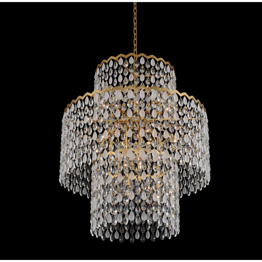 Allegri Caretta 35" Wide Drum Chandelier with Firenze Crystal