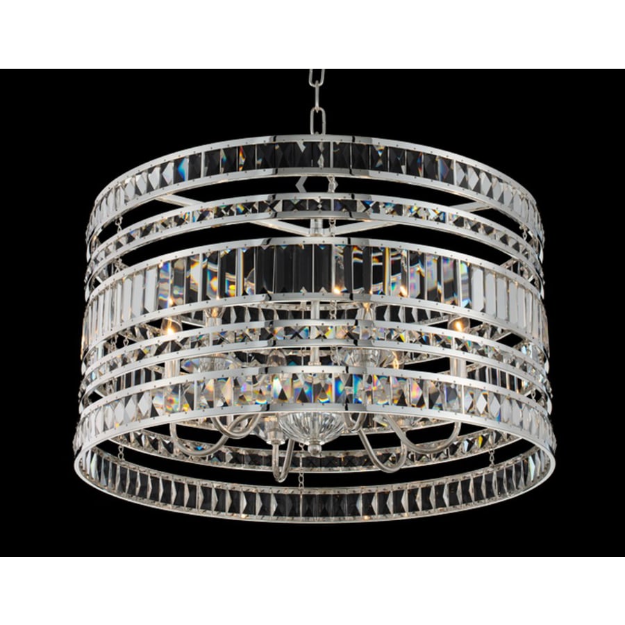 Allegri Strato 6 Light 26" Wide Crystal Drum Chandelier