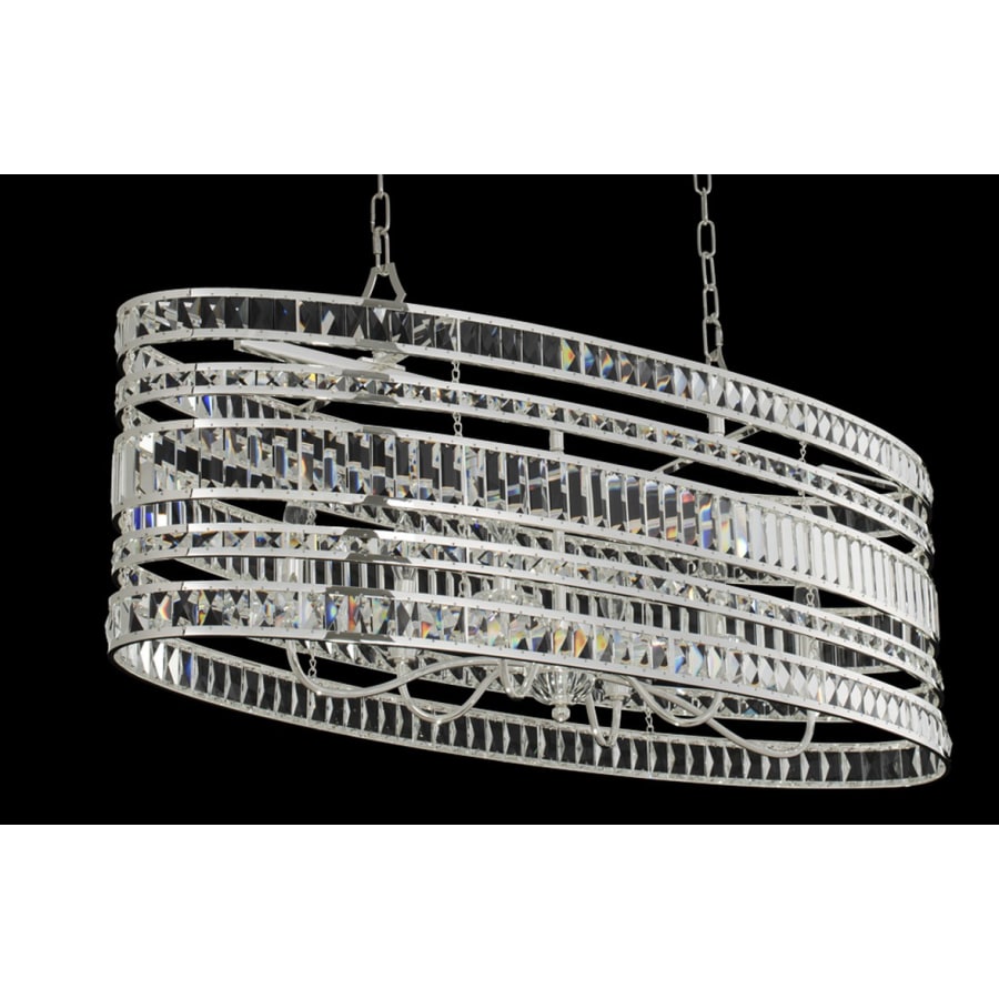 Allegri Strato 6 Light 42" Wide Crystal Drum Chandelier