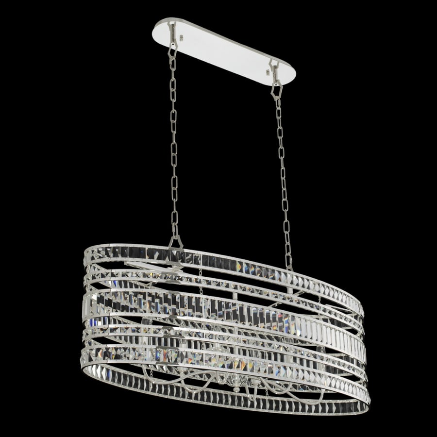 Allegri Strato 6 Light 42" Wide Crystal Drum Chandelier