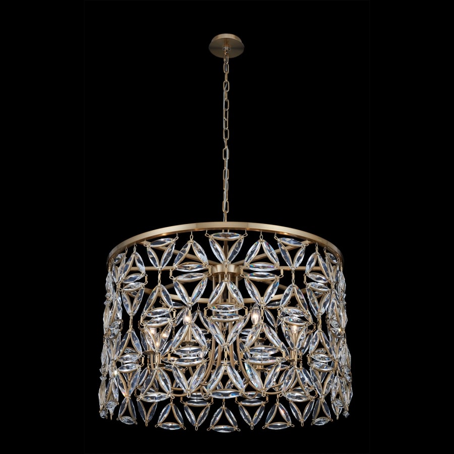 Allegri Triangulo 8 Light 34" Wide Crystal Drum Chandelier