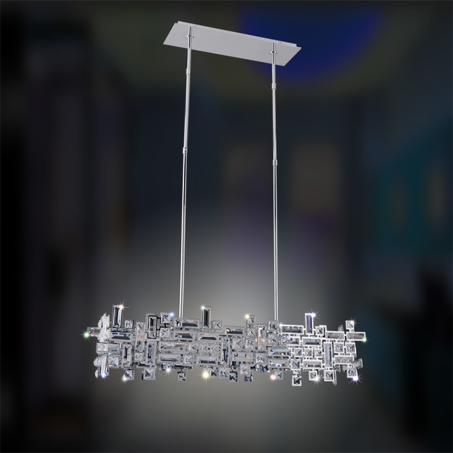 Allegri Vermeer 6 Light 35" Wide Crystal Linear Chandelier