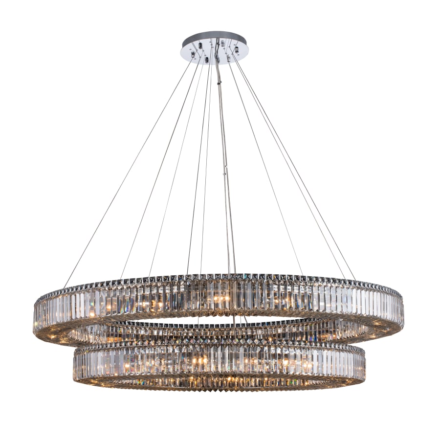Allegri Rondelle 36 Light 60" Wide Crystal Ring Chandelier