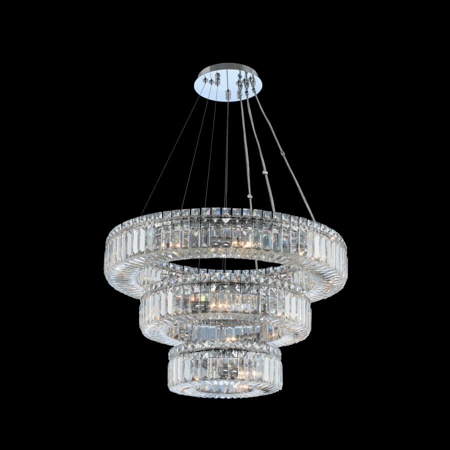Allegri Rondelle 3 Light 26" Wide Ring Chandelier with Firenze Crystal