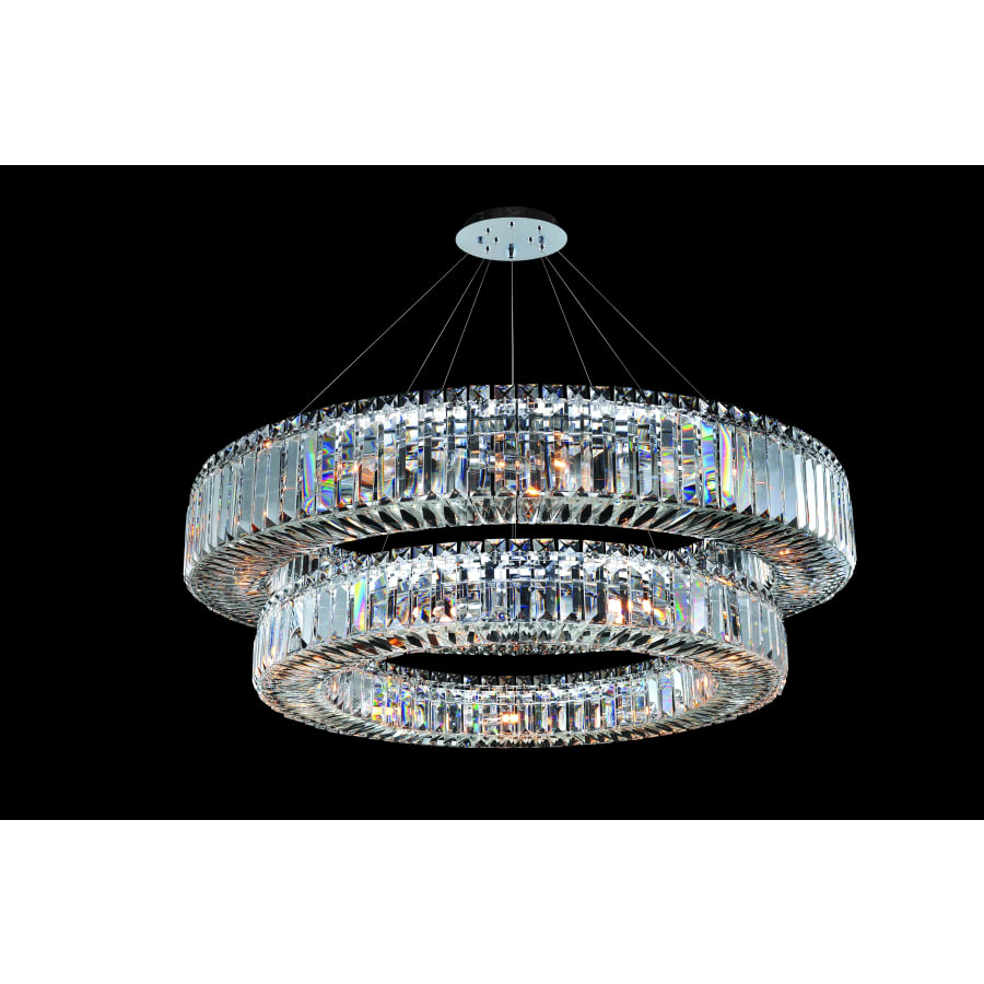 Allegri Quantum Rondelle 21 Light Two Tier Chandelier