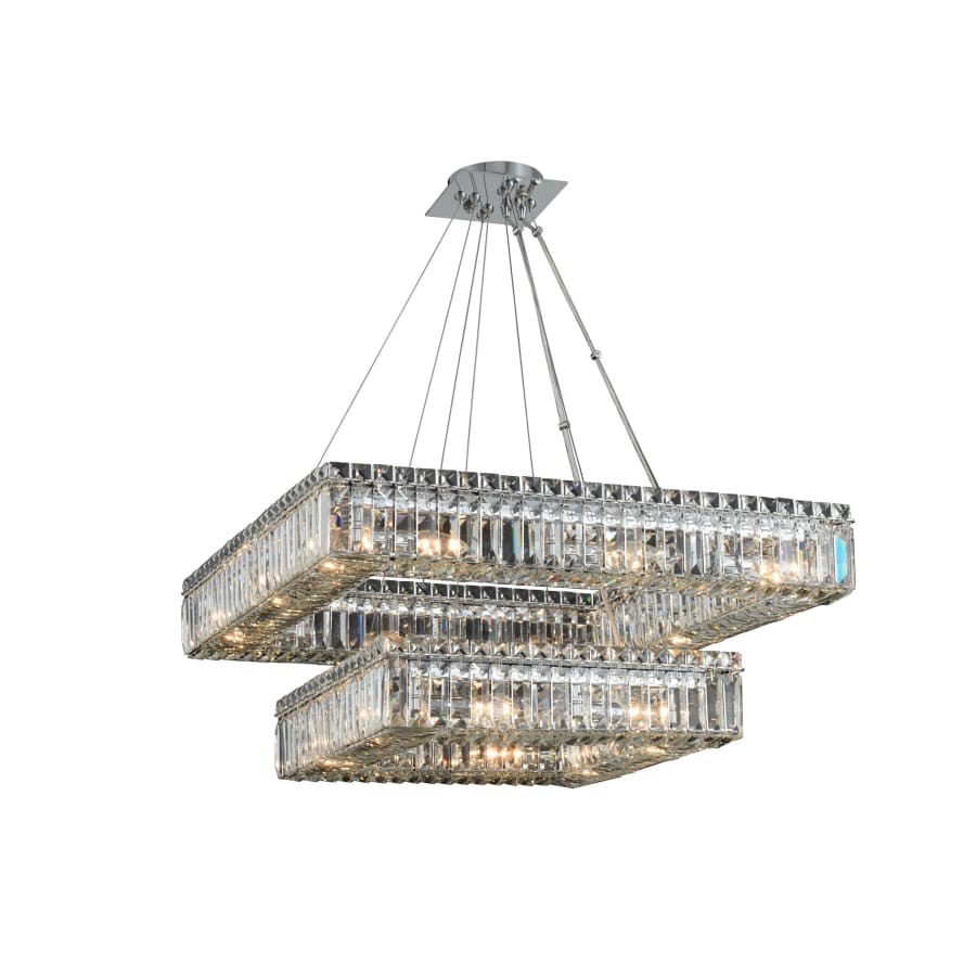 Allegri Quadro 2 Light 38" Wide Square Ring Chandelier with Firenze Crystal