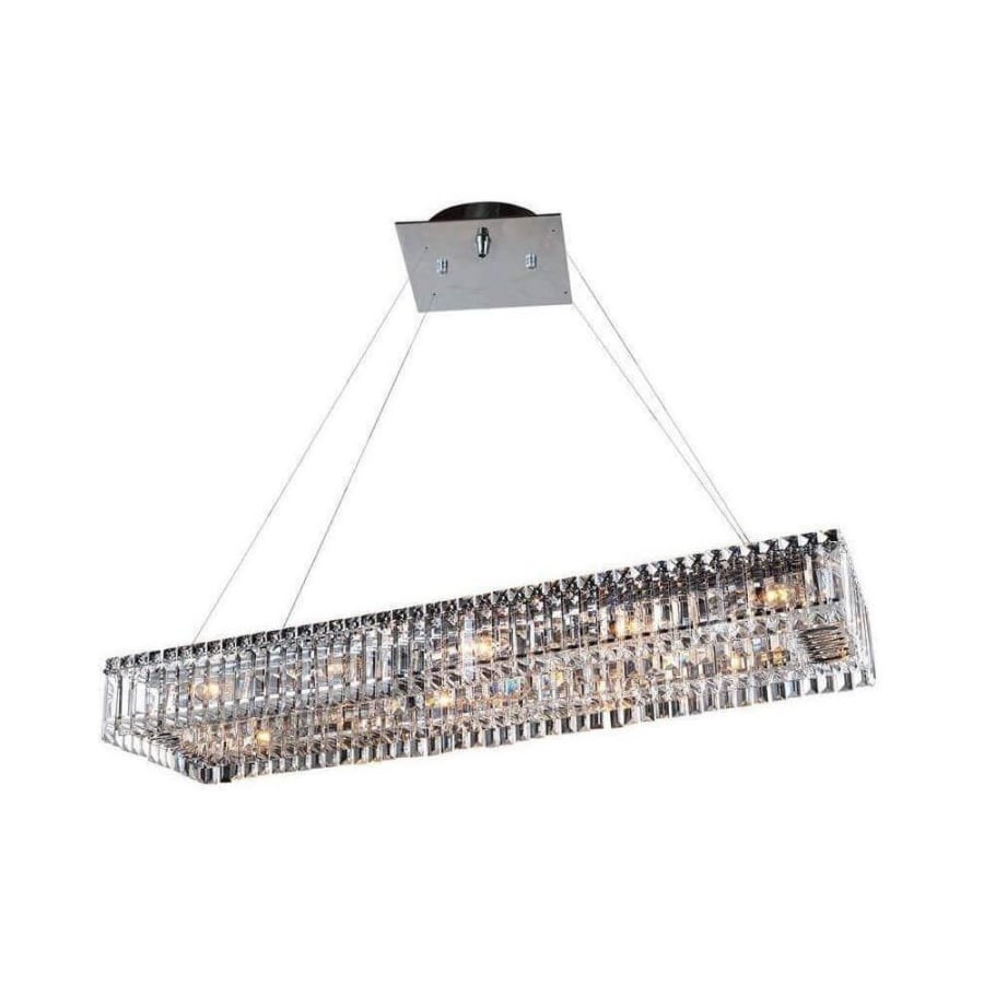 Allegri Baguette 14 Light 43" Wide Crystal Linear Chandelier