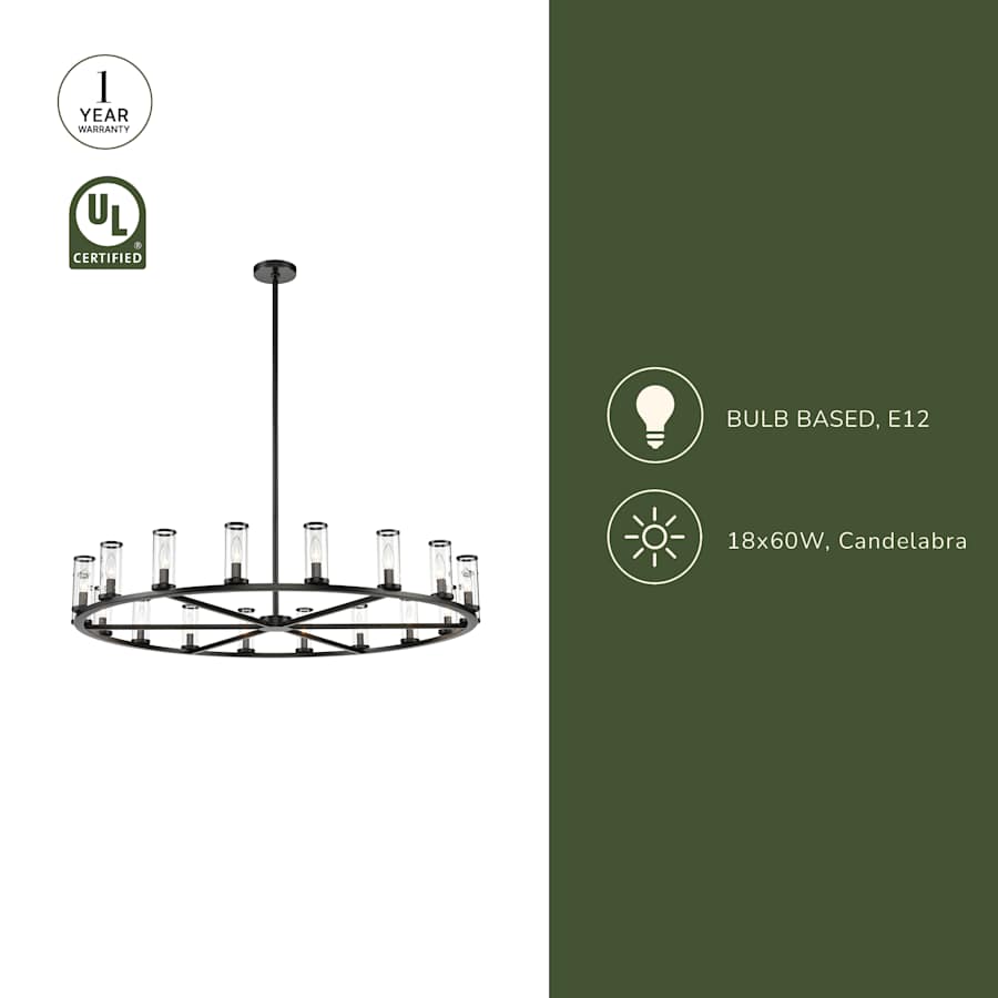Alora Lighting Revolve 18 Light 47" Wide Taper Candle Chandelier