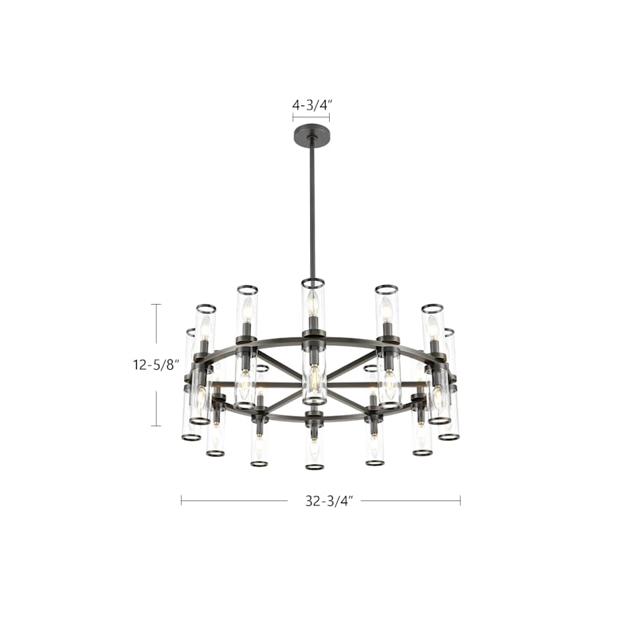 Alora Lighting Revolve 24 Light 32" Wide Taper Candle Chandelier
