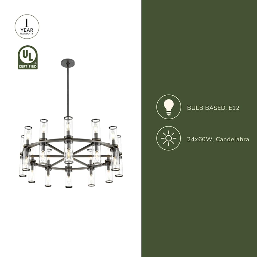 Alora Lighting Revolve 24 Light 32" Wide Taper Candle Chandelier