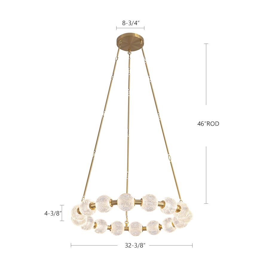 Alora Lighting Marni 33" Wide LED Ring Chandelier