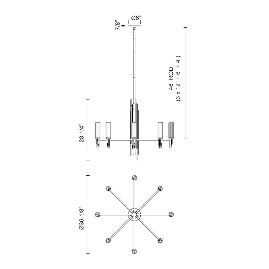 Alora Lighting Torres 2" Wide Chandelier