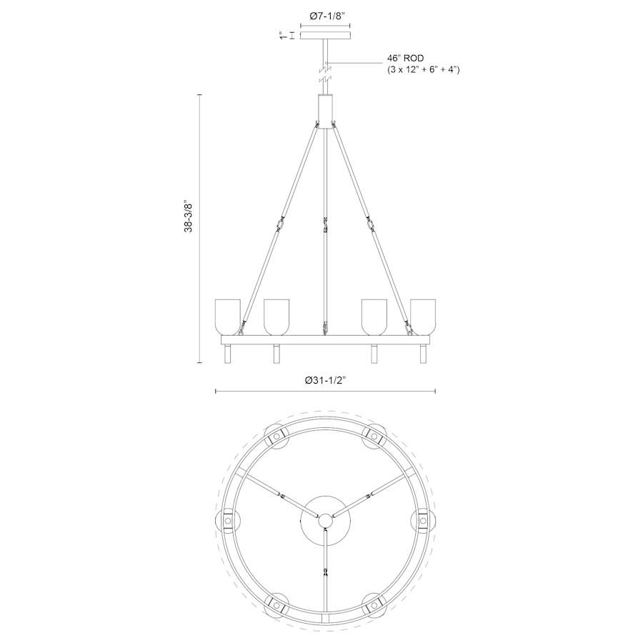 Alora Lighting Lucian 6 Light 32" Wide Ring Chandelier